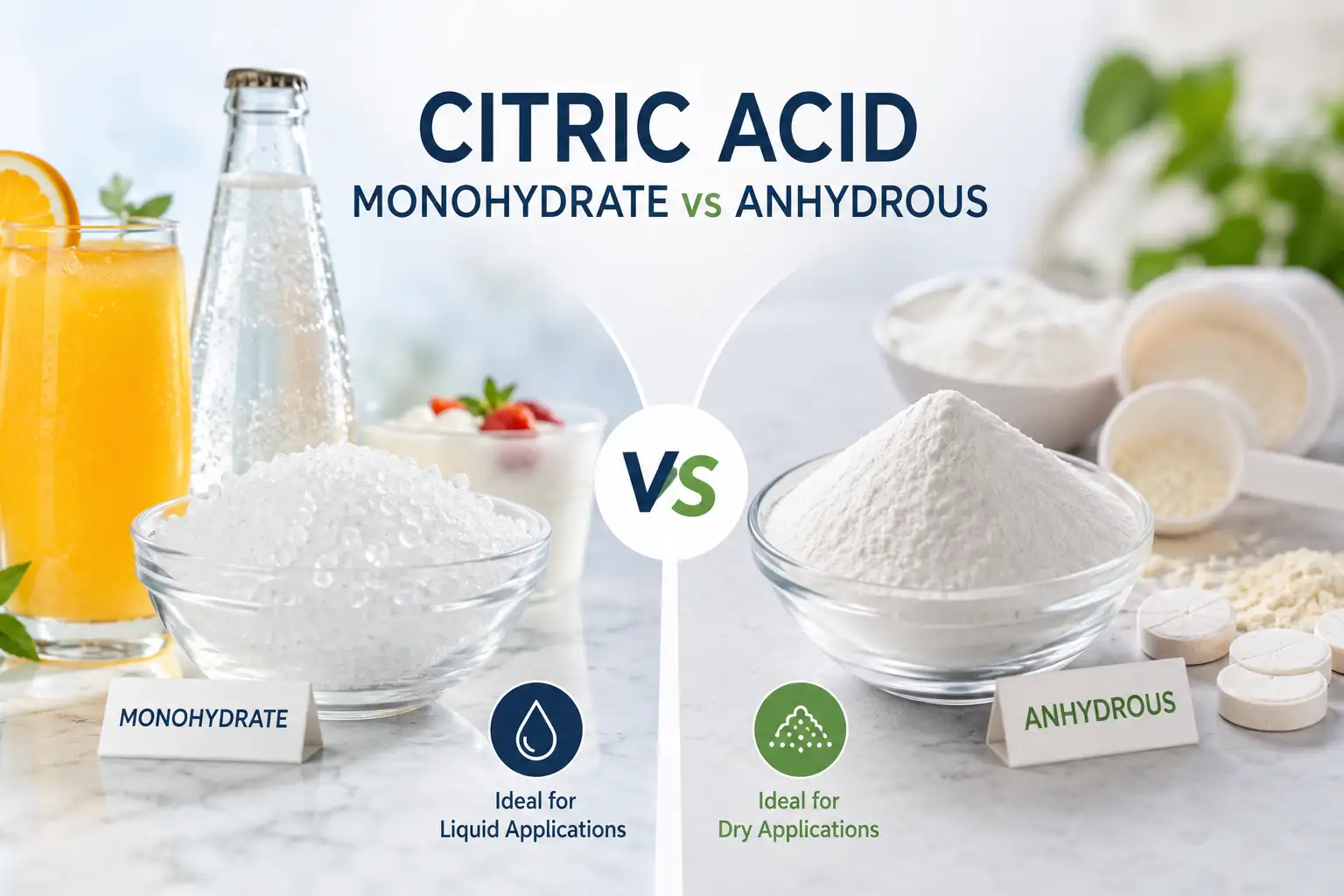 Monohydrate or Anhydrous? How to Pick the Right Citric Acid