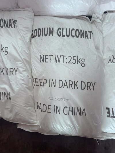 Twenty-five kilogram bags of sodium gluconate prepared for the six-product shipment. Twenty-five kilogram bags of sodium gluconate prepared for the six-product shipment.
