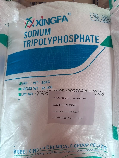 A twenty-five kilogram bag of sodium tripolyphosphate prepared for the mixed-product shipment. A twenty-five kilogram bag of sodium tripolyphosphate prepared for the mixed-product shipment.